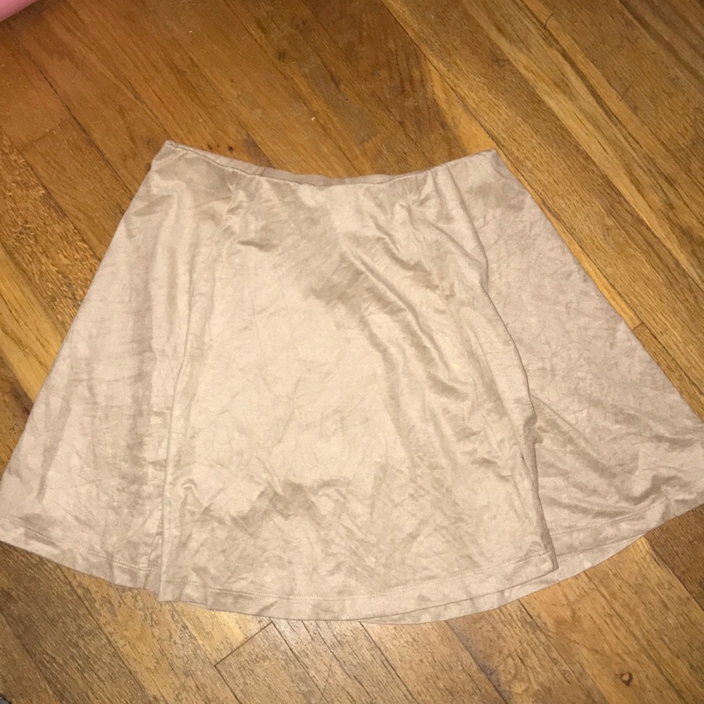 Tan suede a-line skirt